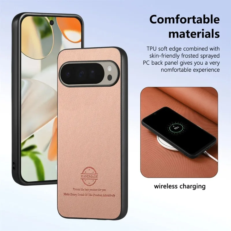 Matte PU Leather Shockproof Case with Fabric Back and Soft TPU Frame