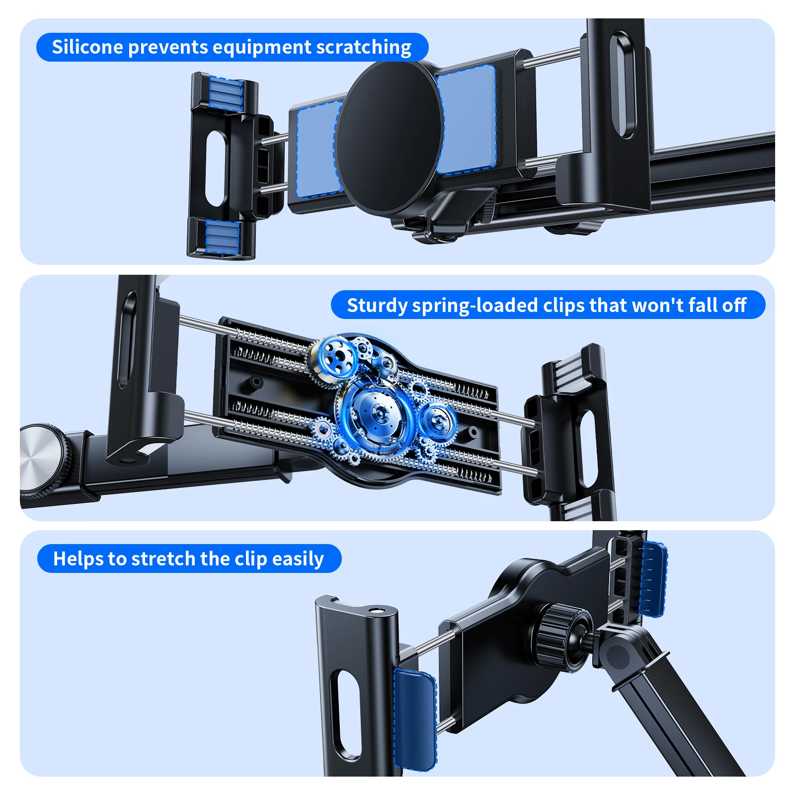 Eary Car Seat Tablet Holder Phone Stand With 360 Rotatable Foldable Adjustable Car Phone Bracket Hanger Car Interior Accessories