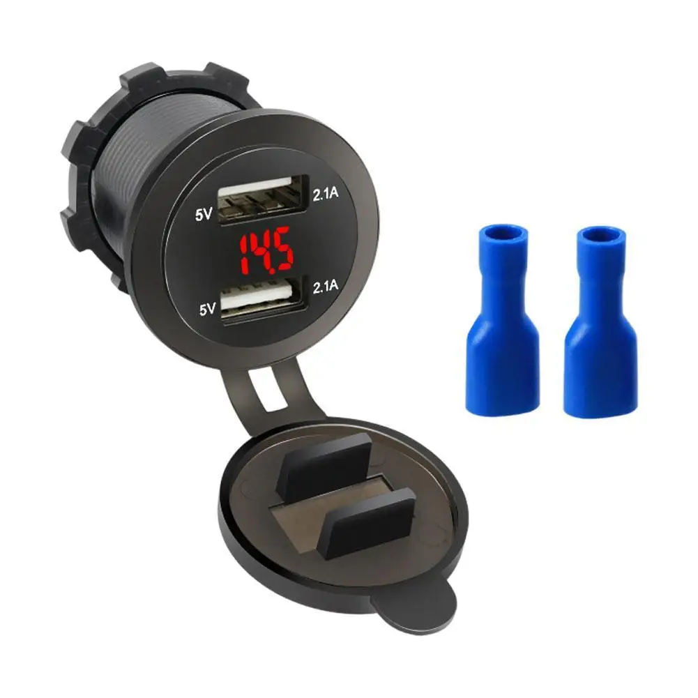 Qc 3.0 Usb Car Moto Accendisigari Dual Usb Led Charger Prese Accendisigari Per Auto 12V-24V Presa Moto Pow U1H8