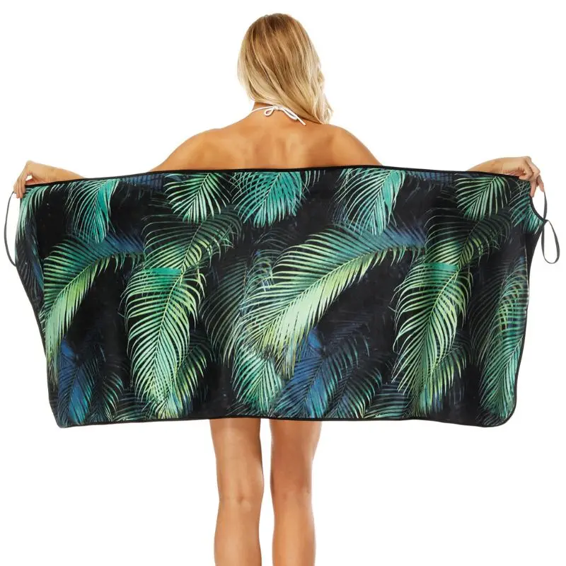 

11 Styles Women Wearable Bath Towel Bohemian Digital Printing Deep V-Ne