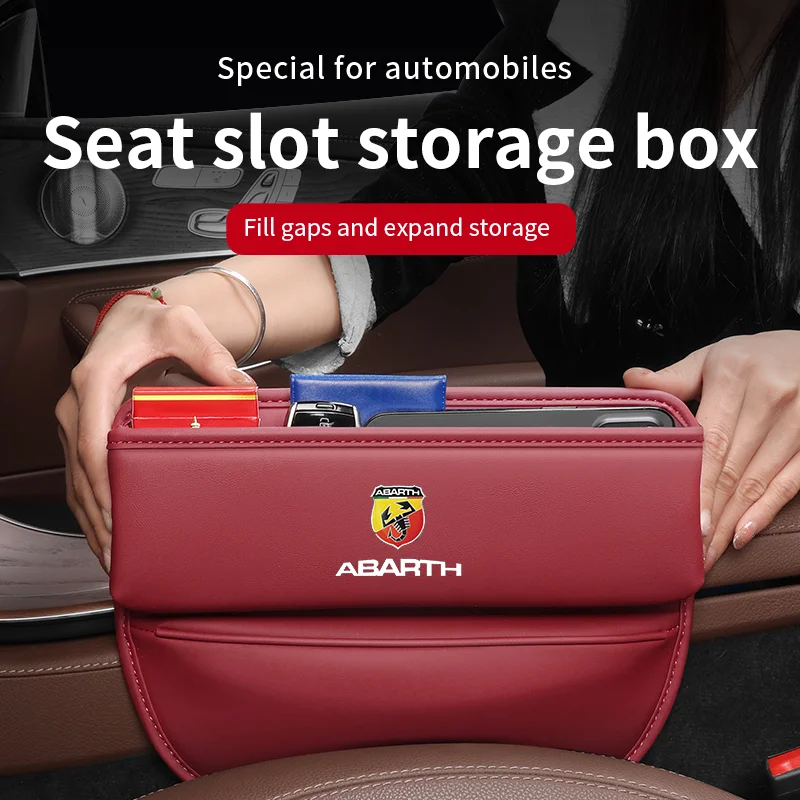 Nuovo Seggiolino Auto Gap Storage Box Scatola Portaoggetti In Pelle Accessori Per Abarth 595 Abarth 500 Abarth 124 Spider Storage Bag
