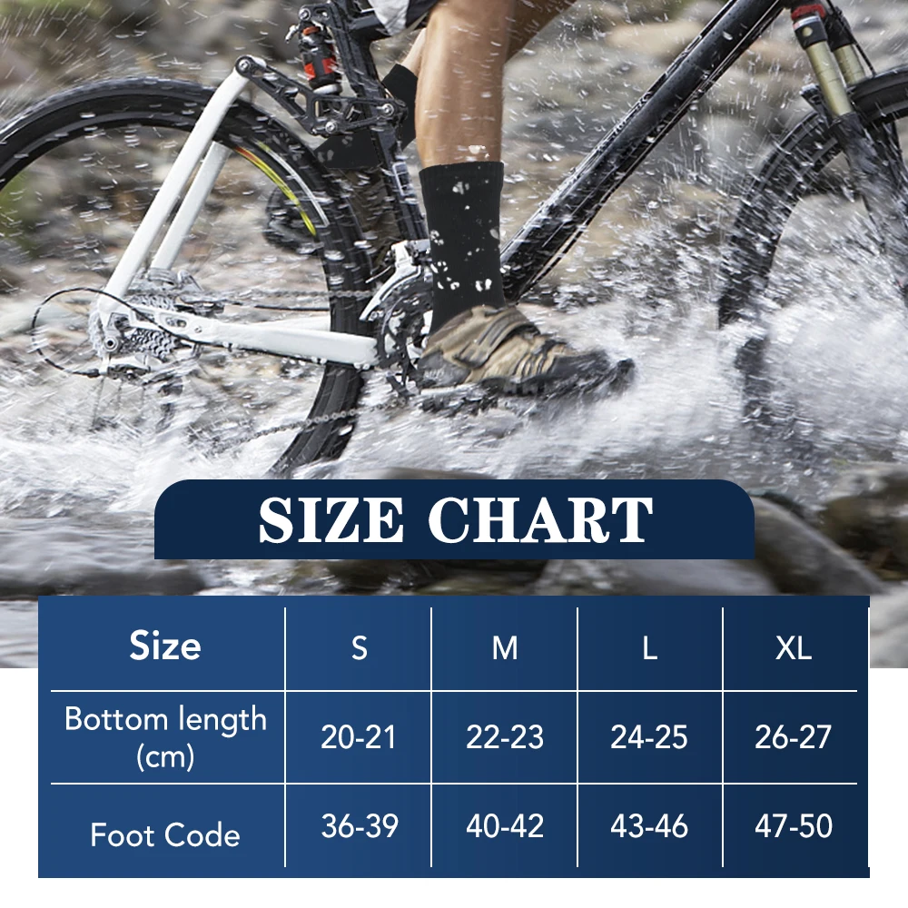 Waterproof Outdoor Adventure Socks for Adults-Breathable Warm and Waterproof Socks for Skiing Water Sports Hiking Cycle