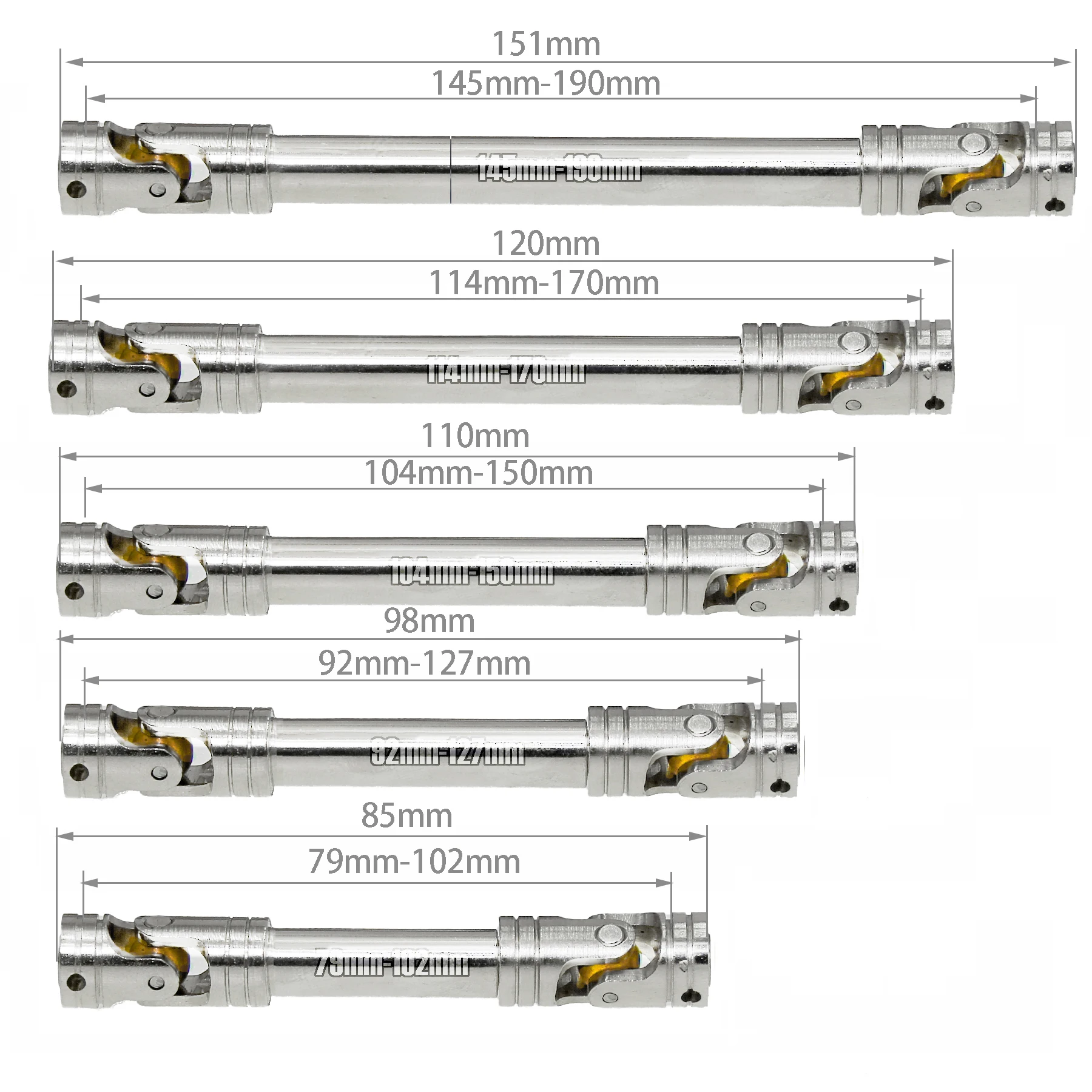 Lot de 5 pneus RC 79-145mm pour voiture télécommandée, haute performance