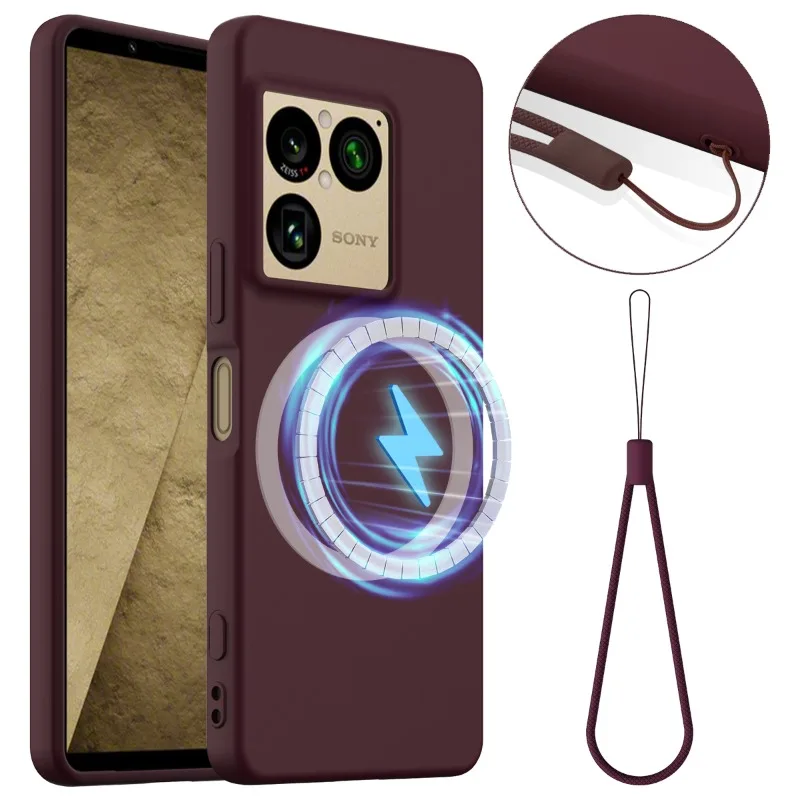 Liquid Silicone Matte Case with Magnetic Wireless Charging and Bumper Strap Cover