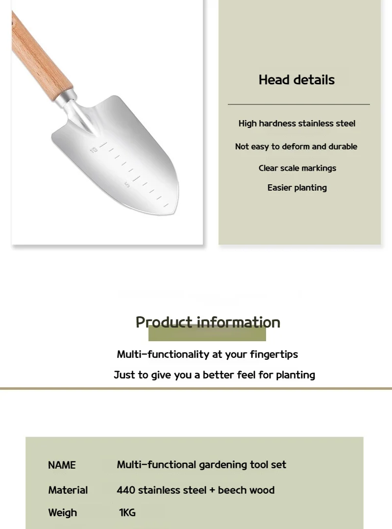 Description Picture 6 of item9 pcs high quality garden tool set with durable storage bag, heavy duty aluminum alloy tools, gardening tool set,gift for family