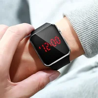 2024 mode Sport Montre numérique femmes hommes carré montres LED ceinture en Silicone électronique femmes montres numériques horloge Montre Femme 5