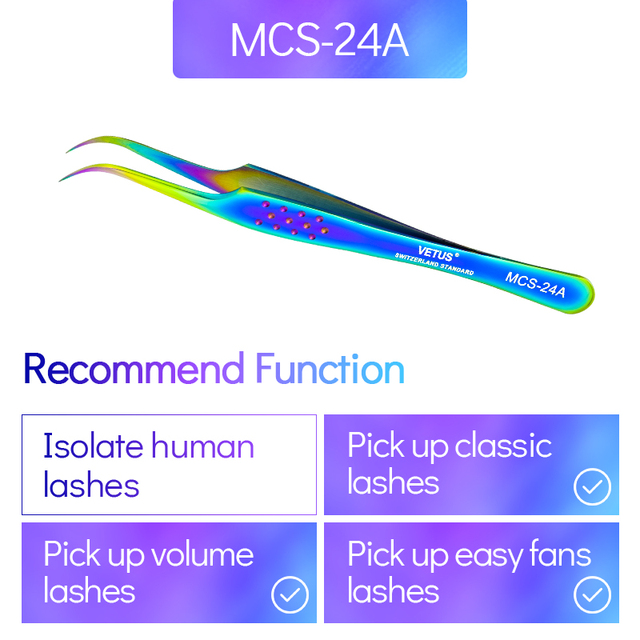 Vetus MCS All size single pack tweezers for eyelash extensions