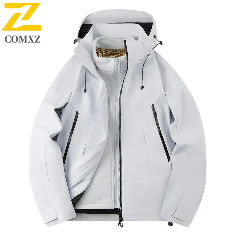 COMXZ Mens Jacket Lightweight Mountaineering Windproof Motorcycle Jackets 2025 Cycling Cold Protection Winter New Outerwear