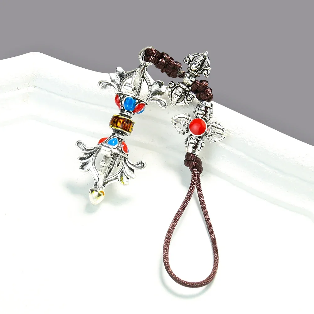 

1 шт., тибетское Молитвенное Колесо, подвеска Vajra в китайском стиле, брелок для ключей, безопасное украшение для дома, талисман, ремесла, подарки