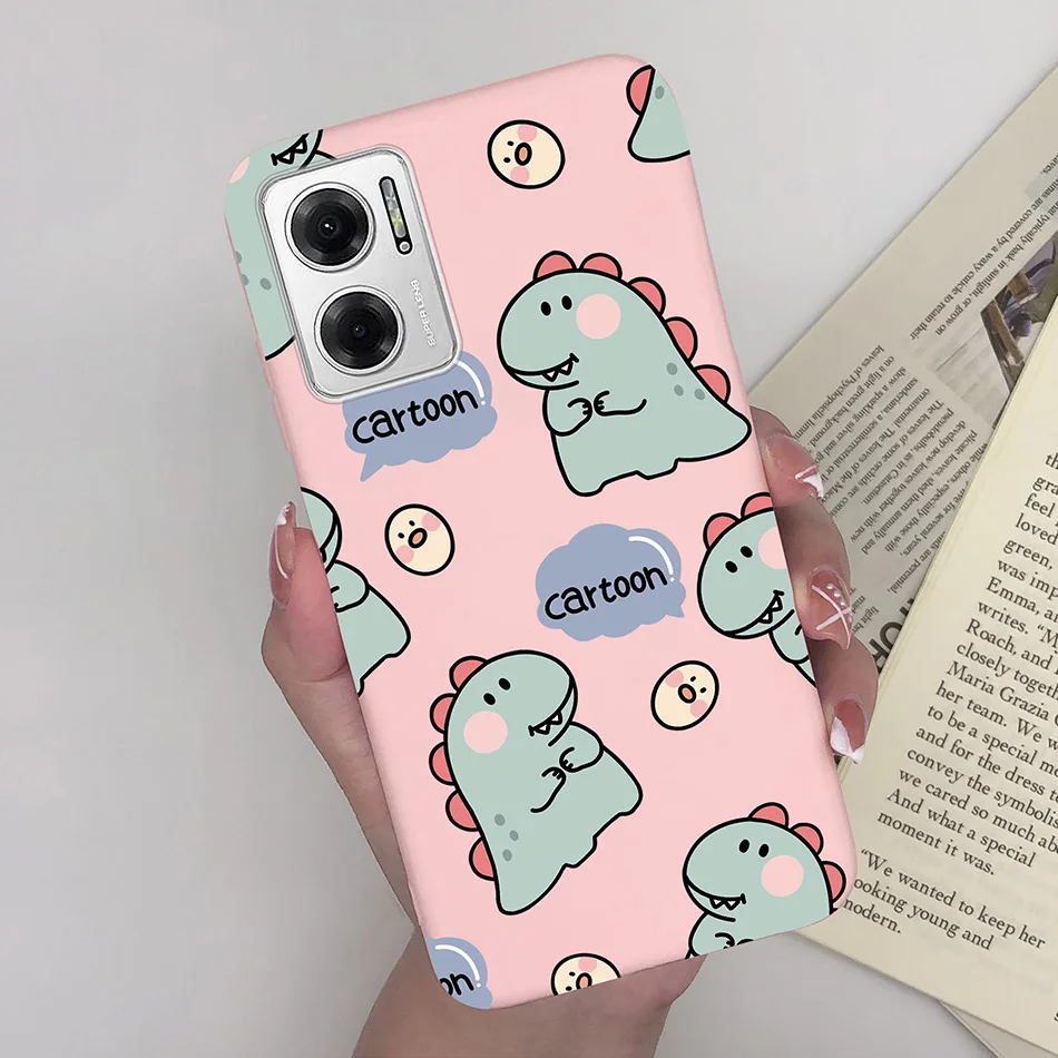 Heart Girl Silicone Matte Shockproof Phone Cover for Xiaomi Redmi Note 11 Series