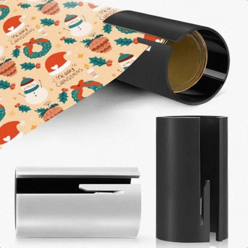 Christmas Gift Wrapping Paper Cutter - Easy to Use,Safe Roll Cutter with Elf and Santa Hat Design, Perfect for Holiday Packaging
