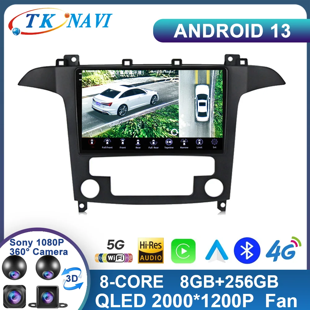 

Android 13 For Ford S Max S-MAX 2007 - 2015 Car Radio Multimedia Video Player Navigation GPS Stereo Auto HU WIFI 2K No 2 Din DVD