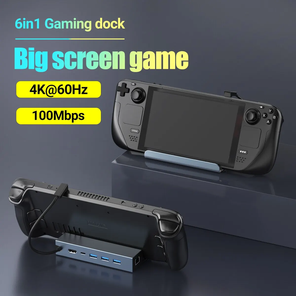 Type C Docking Station 4K HD HDMI PD RJ45 USB2.0 Interface for Nintendo Switch/OLED Steam Deck Macbook Samsung and More