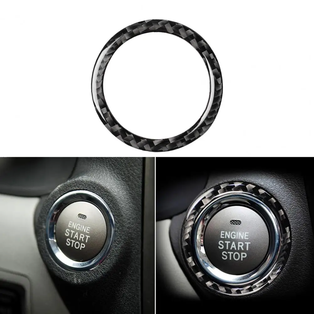 

Lightweight Start Stop Switch Sticker Sturdy Dust-proof Useful Carbon Fiber Engine Start Stop Switch Ring Cover
