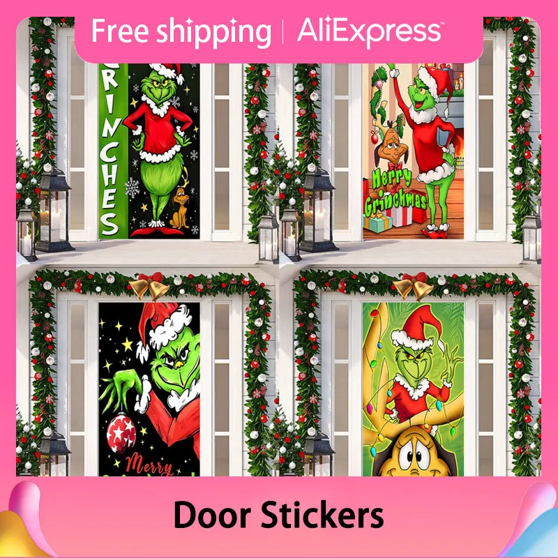 

Кошмар перед Рождеством наружные украшения реквизит Рождественские эльфы дверь крышка Санта Рождество фон баннер для двери здания