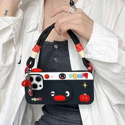 Penguin Silicone Case with Telescopic Bracket - Adorable Phone Back Cover with Hand Wrist Strap - iPhone 12 Pro Max (3D Penguin)