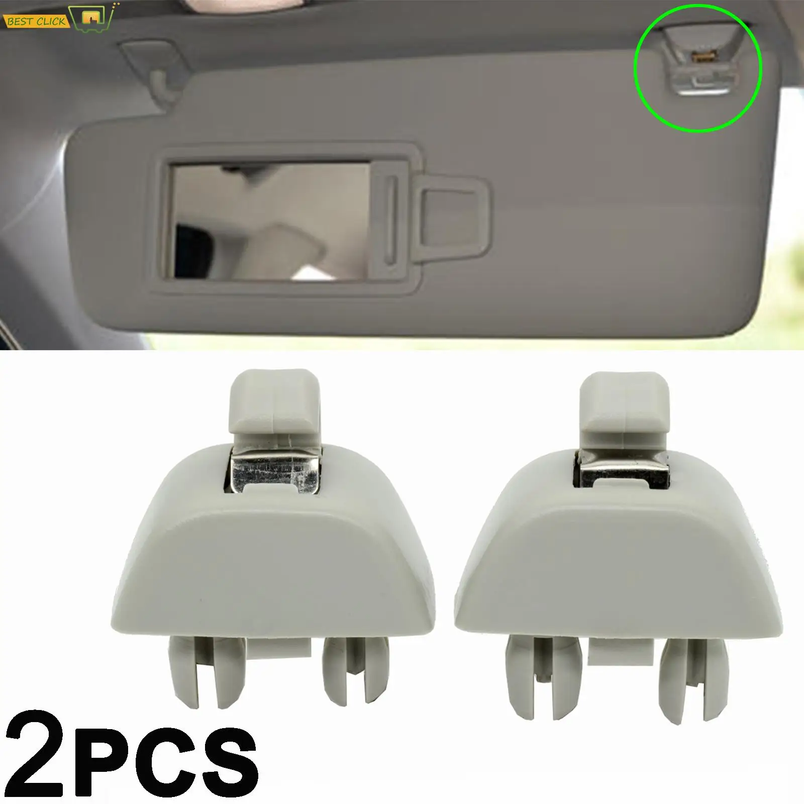 2x Sonnenblende Aufhänger Clip Halter für Audi A6 C6 VW Passat B7 Polo Up! Skoda CITIGO RAPID Seat MII 6RD 857561 Y20 6R 0857561 Y20 Haken