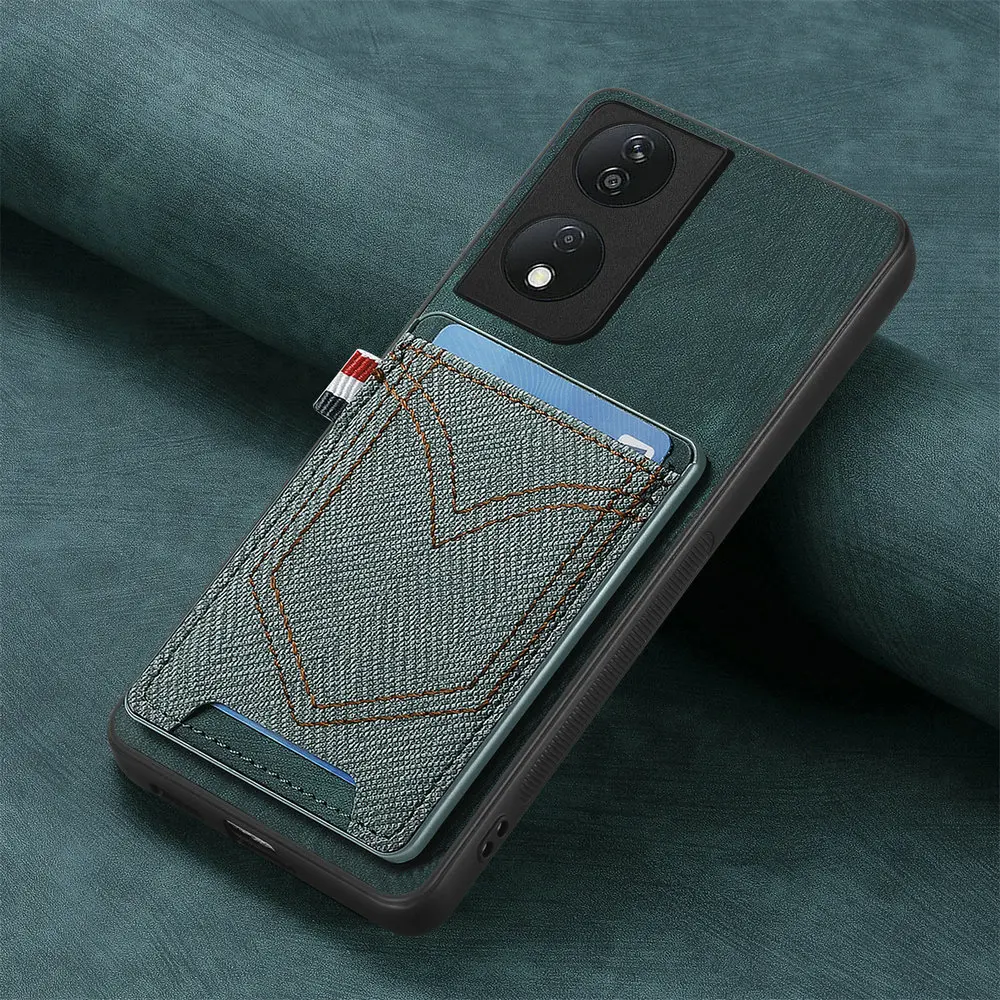 Enhanced Leather Card Holder with 360° Protection and Magnetic Back Cover