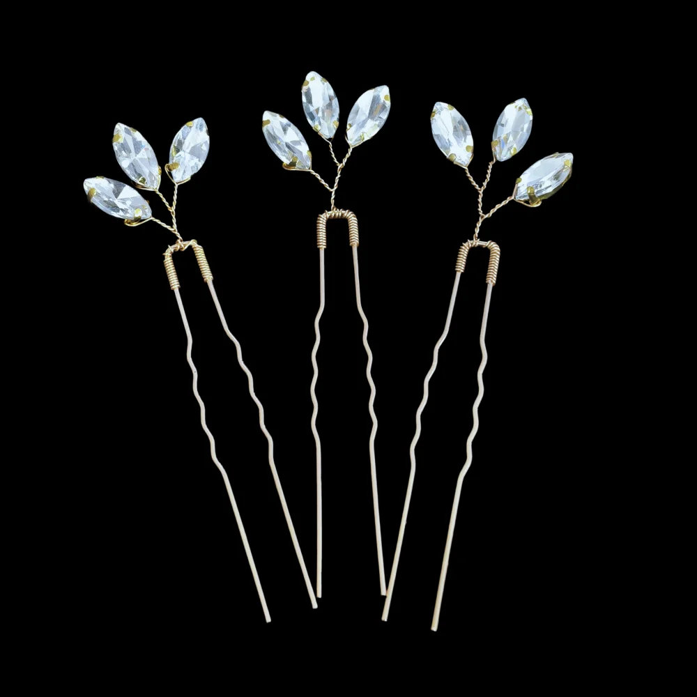 3-teiliges Set Handgefertigte Blatt-Haarspangen für Frauen Mädchen Braut Haarnadeln Modischer Kopfschmuck Geschenke Braut Hochzeit Haaraccessoires – Detail 6