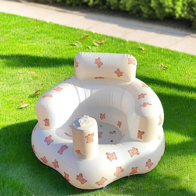 Baby Inflatable Seat Back Support Portable Foldable for Infant Bath Seat Training Chair Baby Shower Support Sofa Bath Chair