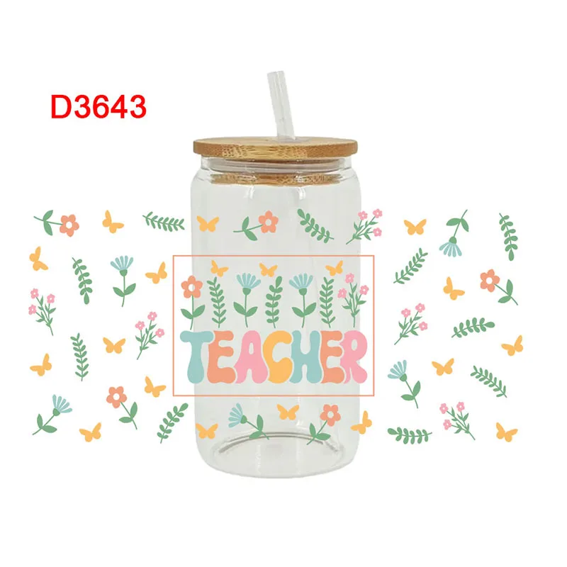 UV DTF Transfer Sticker PRAY MAMA Teacher For The 16oz Libbey Glasses Wraps Bottles Cup Can DIY Waterproof Decals D2629