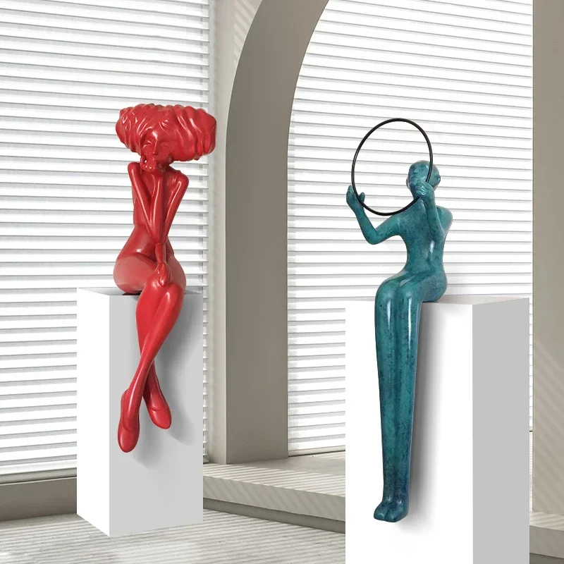 

Современная Абстрактная Фигурка Скульптура мультфильм Добро пожаловать напольные украшения гостиная дом