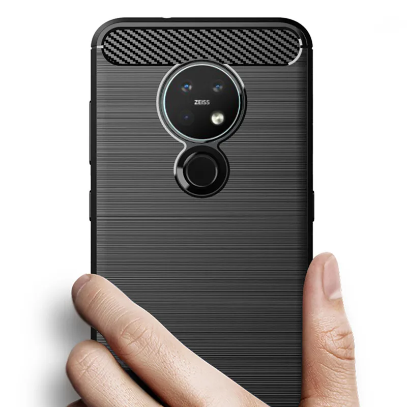 Premium Soft Silicone Shockproof Carbon Fiber Matte Phone Case
