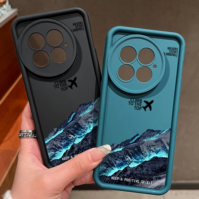 Shockproof Airplane Snow Mountain Soft TPU Phone Case Cover