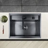 Invisible sink  single tank with cover under counter handmade nano black hidden kitchen island   faucet 1