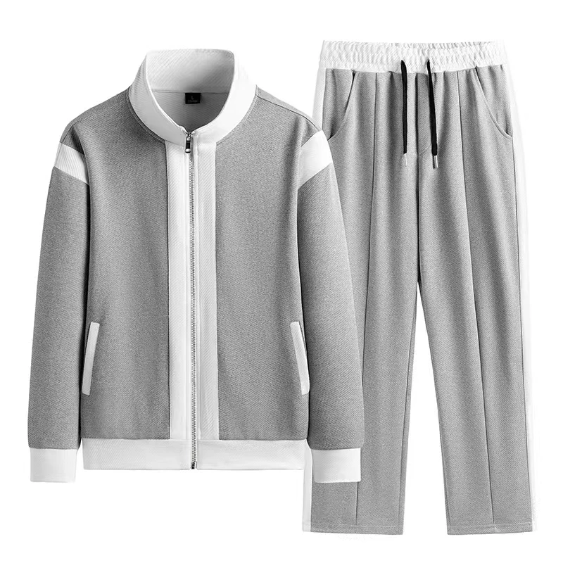 

Korean Quality Men's Cardigan Jacket + Trousers Sportswear Suit Men's Patchwork Sportswear Casual Sportswear Couple Dynamic Suit