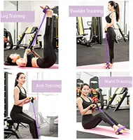 Fitness Resistance Band with Pedal Home Exercise Equipment for Toning Yoga Strength Training Buttocks, Legs Abdominal Workout 4