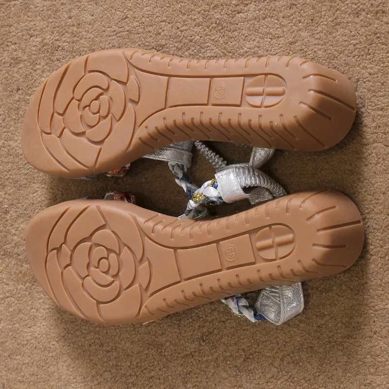 Women Wedge Sandals Summer Bohemia Rhinestones Casual Platform Sandals Female Peep Toe Outdoor Beach Shoes обувь женская летняя