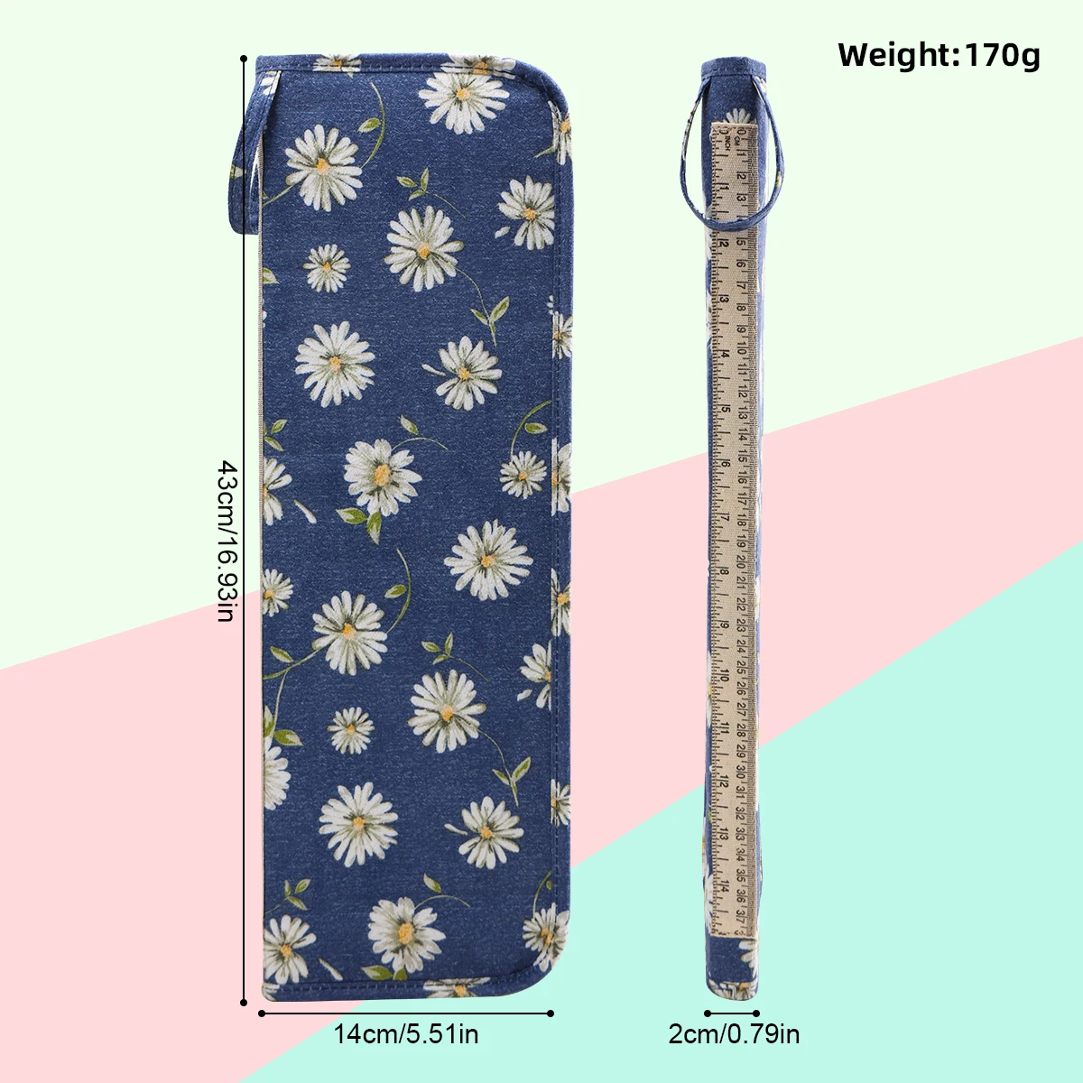 Knitting Tool Organizer Portable Stick Needles Bag Waterproof Daisy Crochet Tote For Sewing Tools Accessories Gift