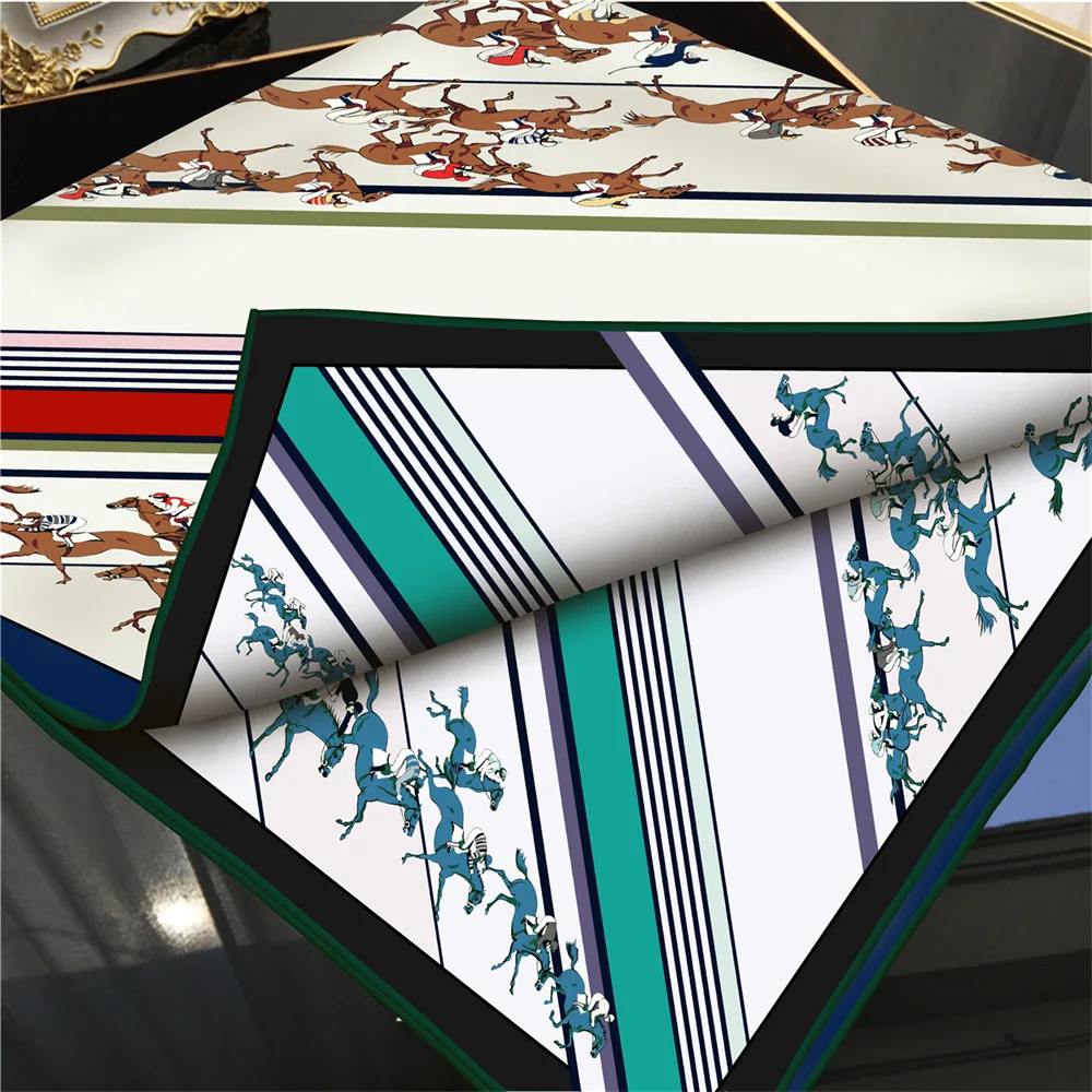 Latest Design Two-sided Twill Women Scarf Sunscreen Foulard Shawl Hijab Female Hair Hijab Wraps Neckerchief Bandanda Echarpe