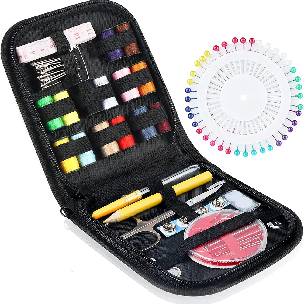 98pcs Sewing Kit Needle Thread Scissors Hand Quilting Stitching Multi