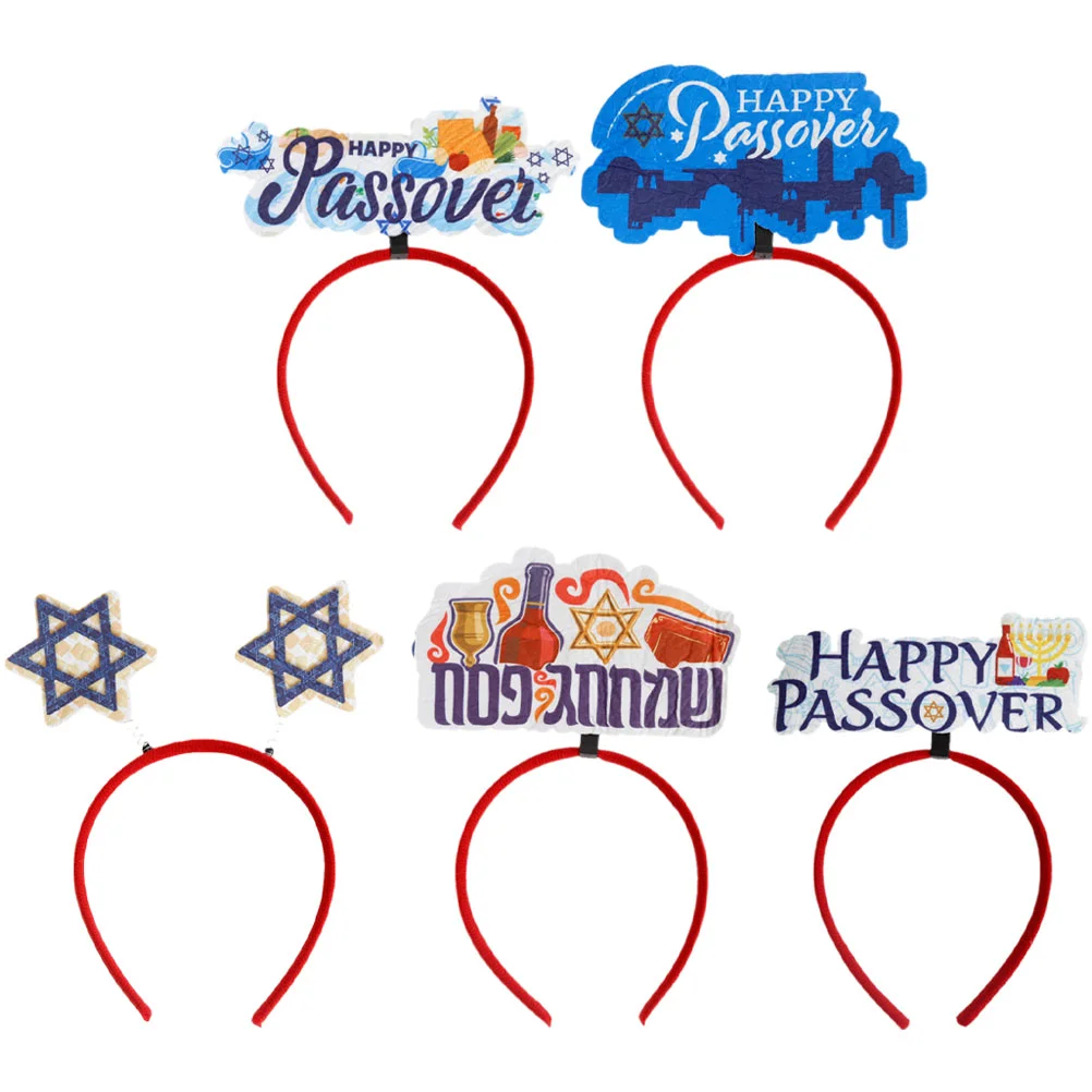 

5pcs Happy Passover Hair Hoop Passover Headband Exquisite Headband for Women Men