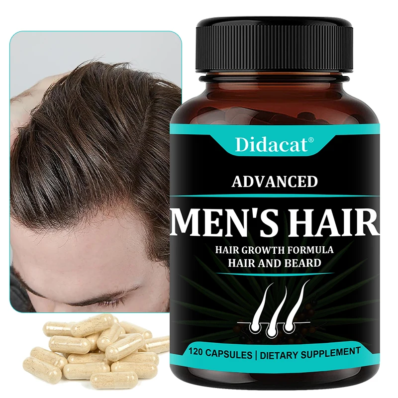 Hair Growth Vitamins for Men-Hair Regrowth & Beard Growth Supplement for Fuller, Thicker with Biotin & Saw Palmetto