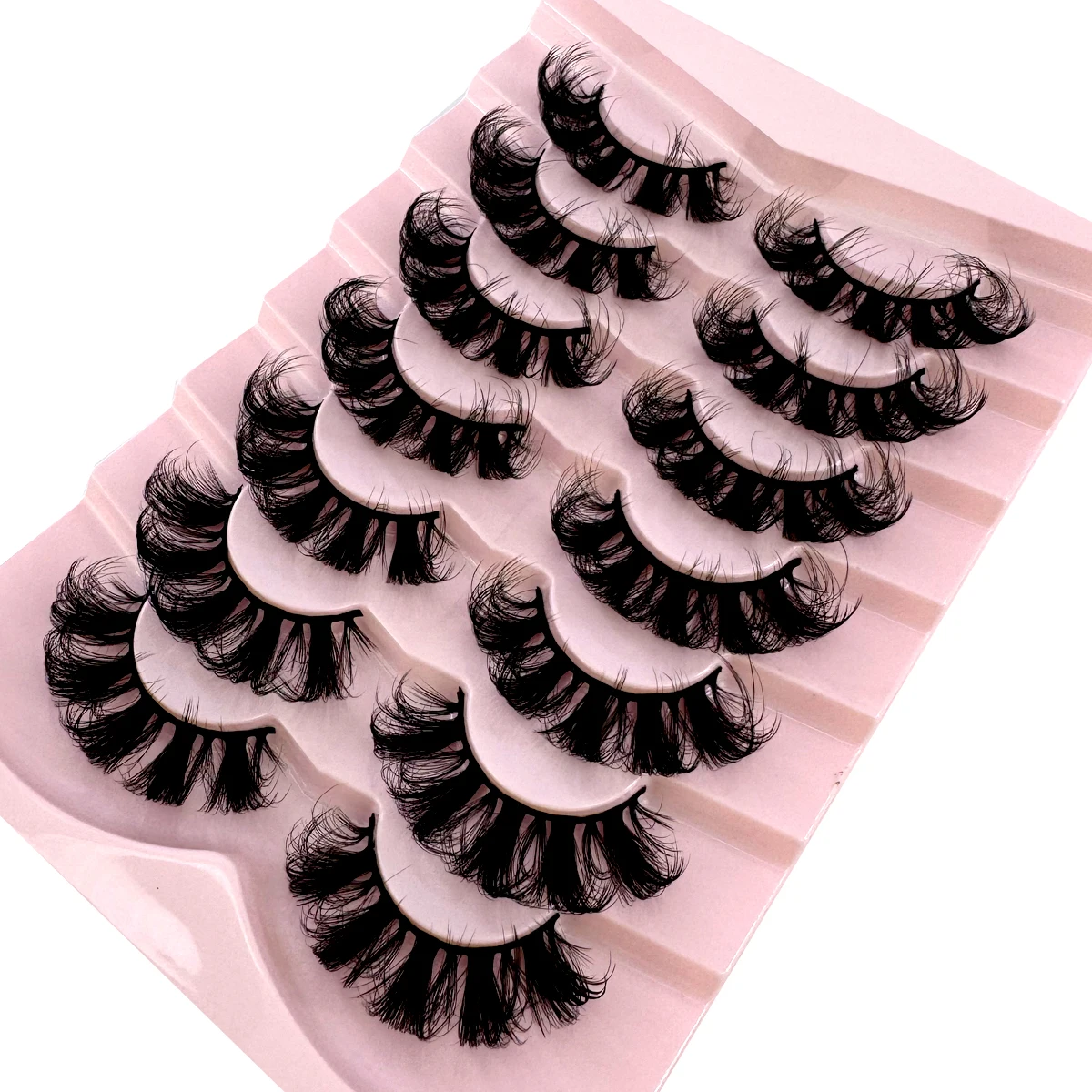 7 Paar natürliche russische Streifenwimpern, flauschige Nerzwimpern, 3D-falsche Wimpern, russische Volumenwimpern, flauschige Streifen-Fälschungswimpern – Detail 35