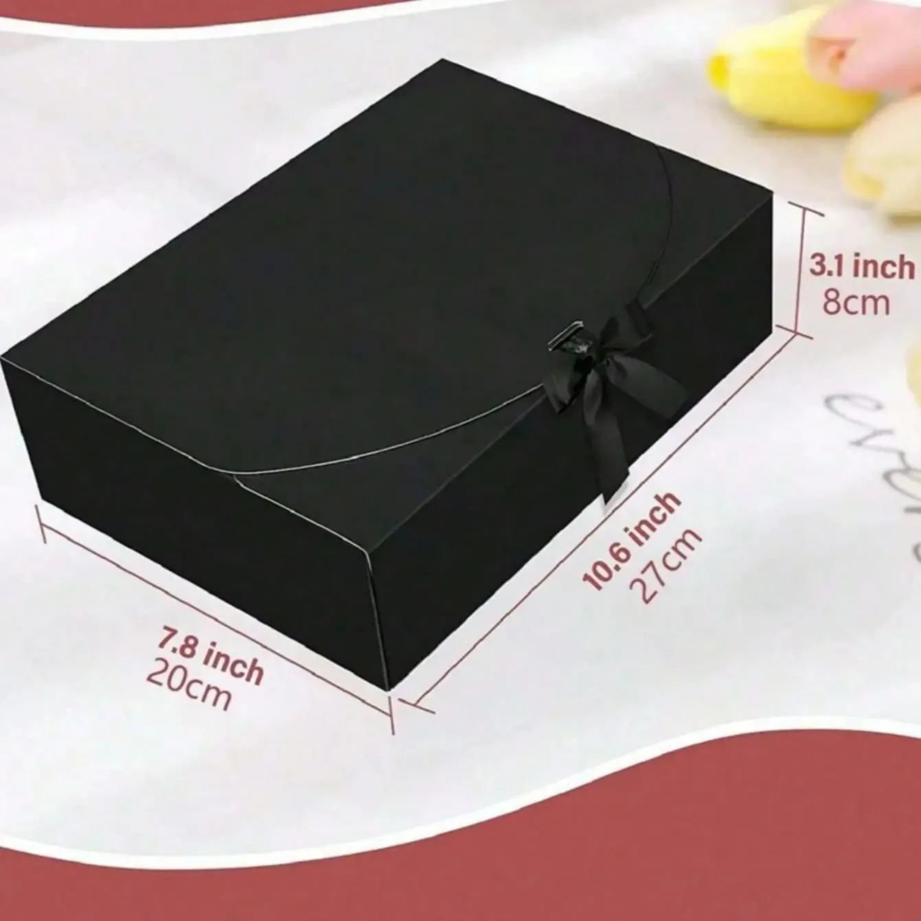 Elegant Black Gift Box with Ribbon