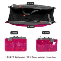 Sac à main de voyage pliable en nylon pour femme, sac à cosmétiques, fourre-tout de maquillage, doublure, grande capacité 3