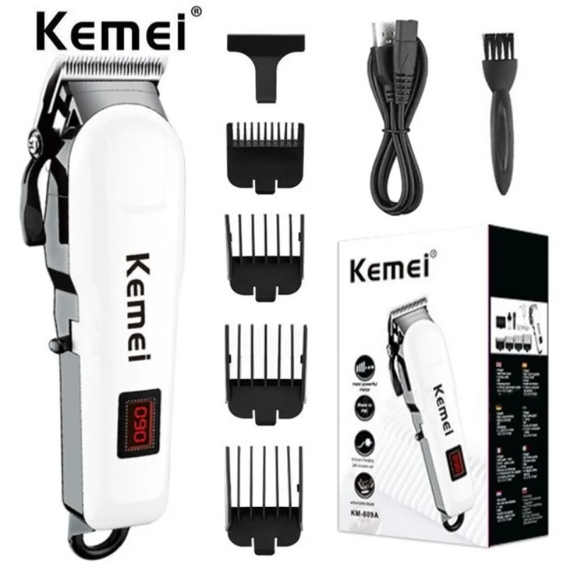 

Kemei Professional Hair Clipper Adjustable Hair Trimmer for Men Electric Powerful Beard Rechargeable HairCut Barber Machine