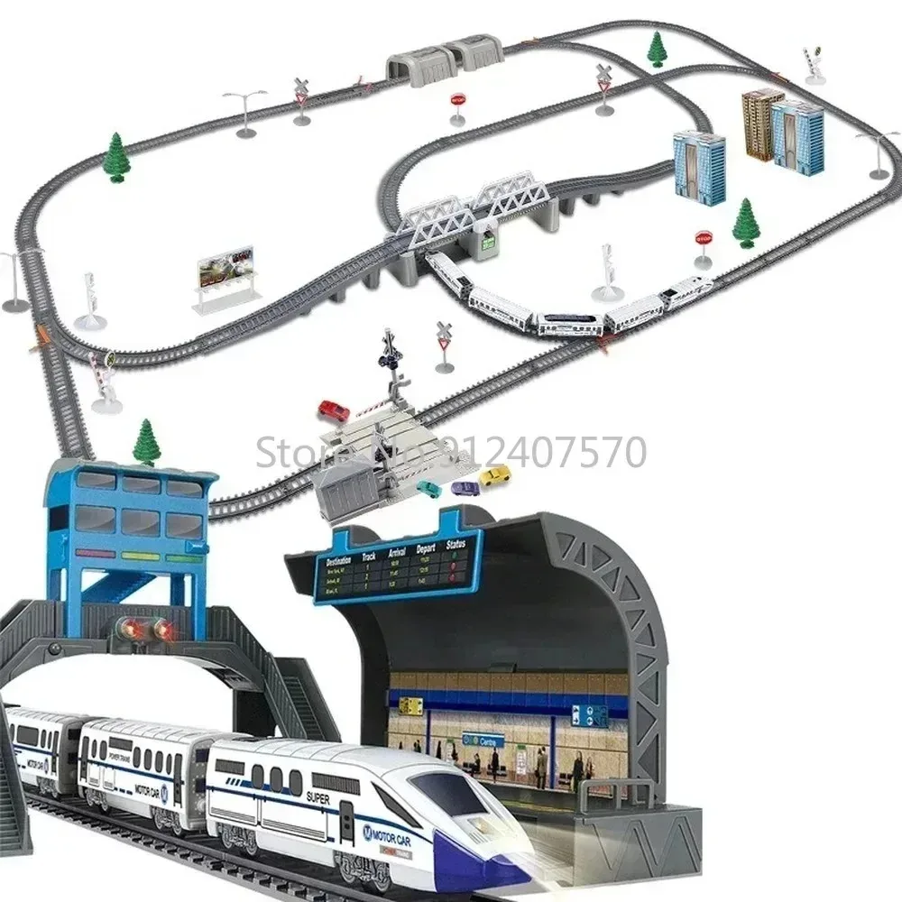 High Speed Electric Train Model Railway Track Harmony Train Rail Toy Assemble DIY Set Christmas Gift Children Toy