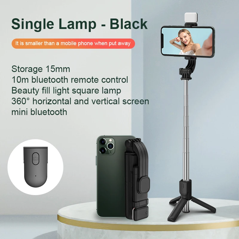 Selfie Stick Wireless Mini Tripod BT Extendable Monopod Remote shutter For IOS Android phone live vlog video travel