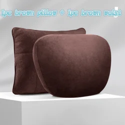 Ergonomic Memory Foam Neck and Head Support Cushion (1 Set Brown)