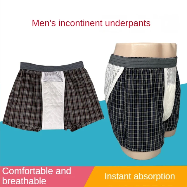 Breathable and Washable Incontinence Underwear Diaper Pants for Men - Light  Leakage Protection for Elderly and Middle