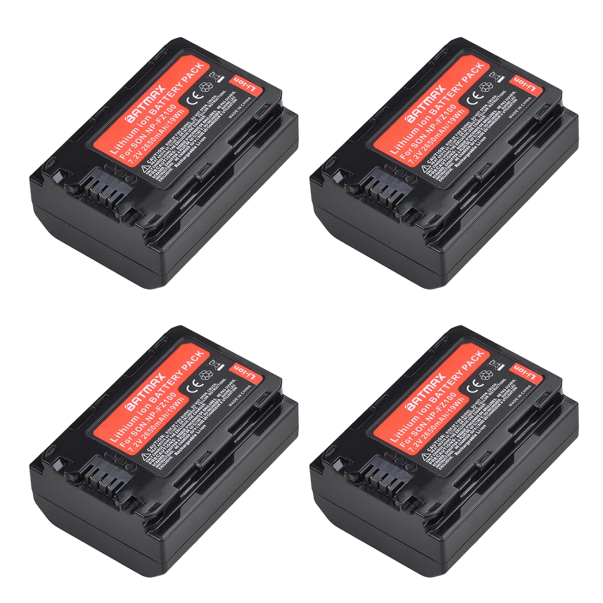 Batteria Per Fotocamera Batmax 2650Mah Np-Fz100 Np Fz100 Per Sony Alpha 9 A9 9R A9R,A7C,A7 Iii,A7R Iii,A9,A6600,Ilce-9,A7R Iv Bc-Qz1