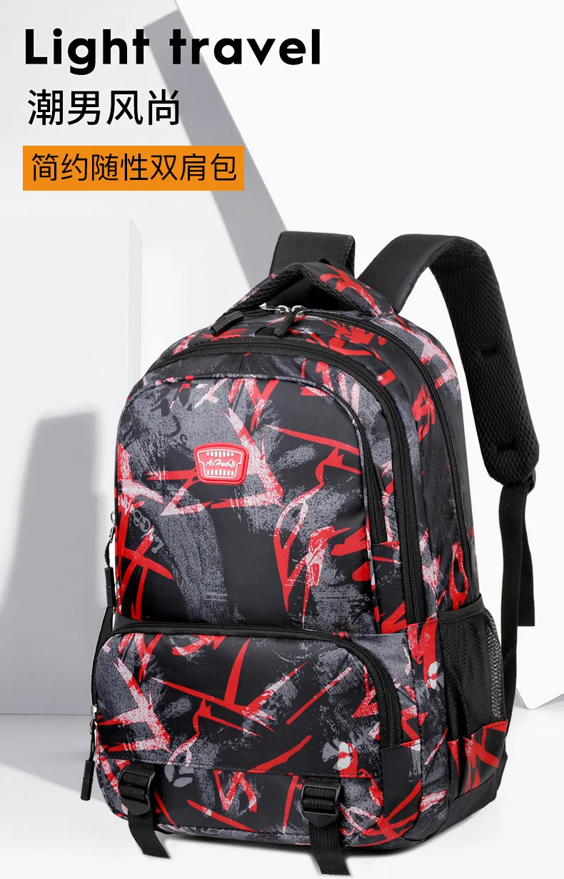 Neuer Oxford-Stoffrucksack für Männer und Frauen, Camouflage-Reiserucksack für die Mittelschule, hohe, verdickte doppelte Umhängetaschen – Detail 1