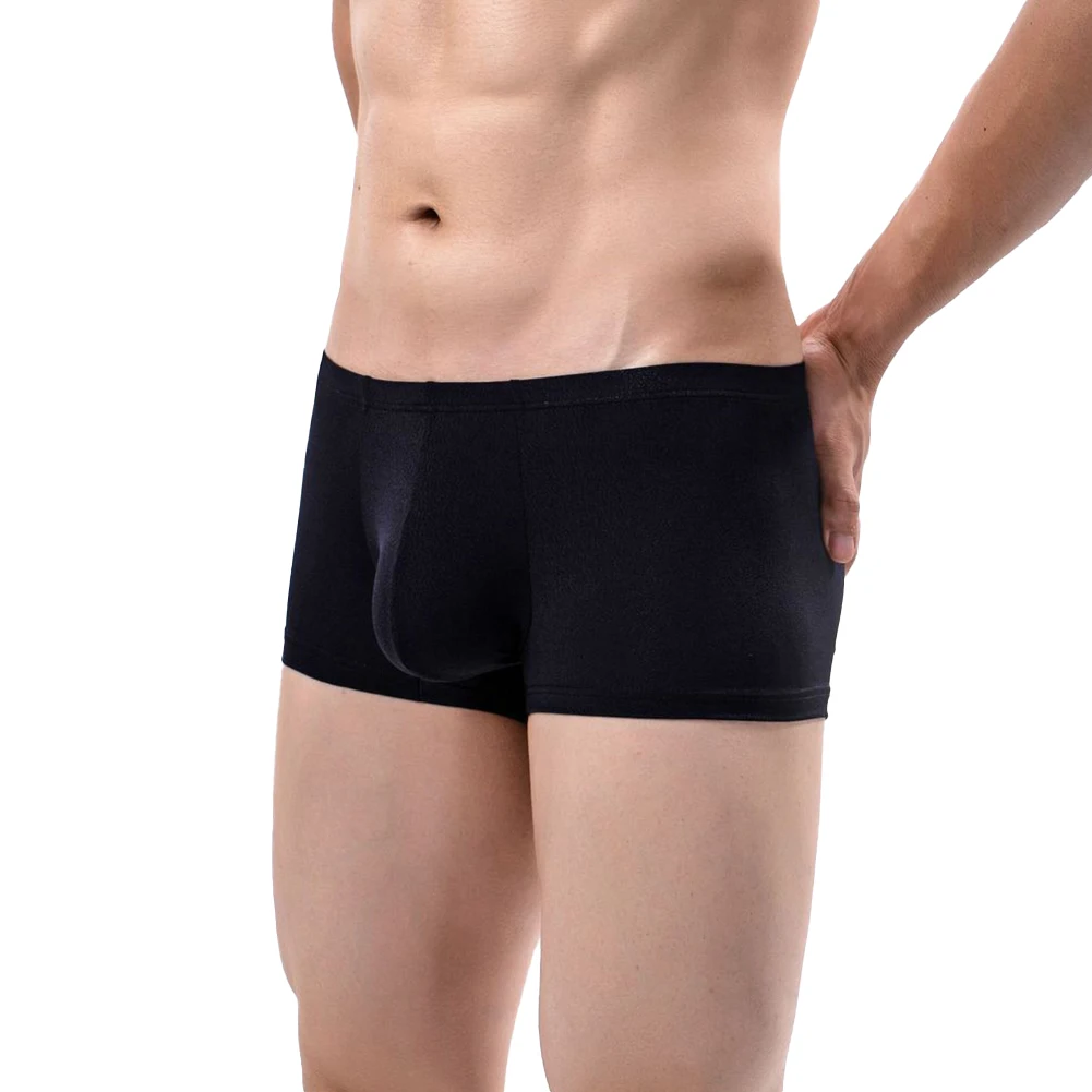 

Sexy Men Boxer Big Pouch U Convex Underwear Hip Lift Sheer Briefs Tight Low Rise Shorts Trunks Solid Breathable Underpants