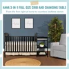 3-in-1 Full-Size Crib and Changing Table Combo in Black,Non-Toxic Finishes, 5