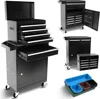 5-Drawer Rolling Tool Storage Cabinet W/ Detachable Top Tool Box Liner Universal Lockable Wheels, Adjustable Shelf 3